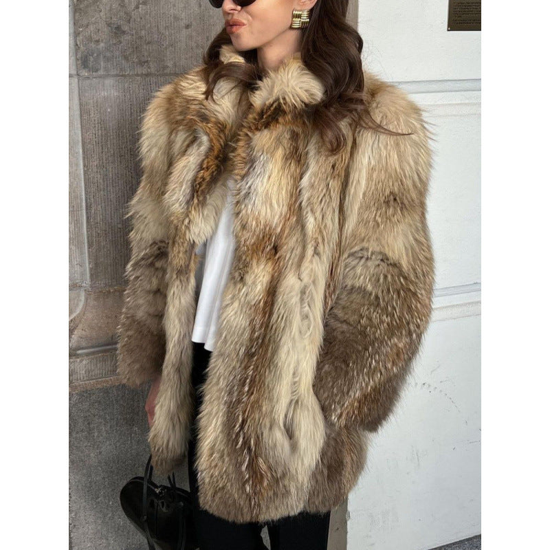 Damen Kunstfelljacke mit luxuriösen Details Drune