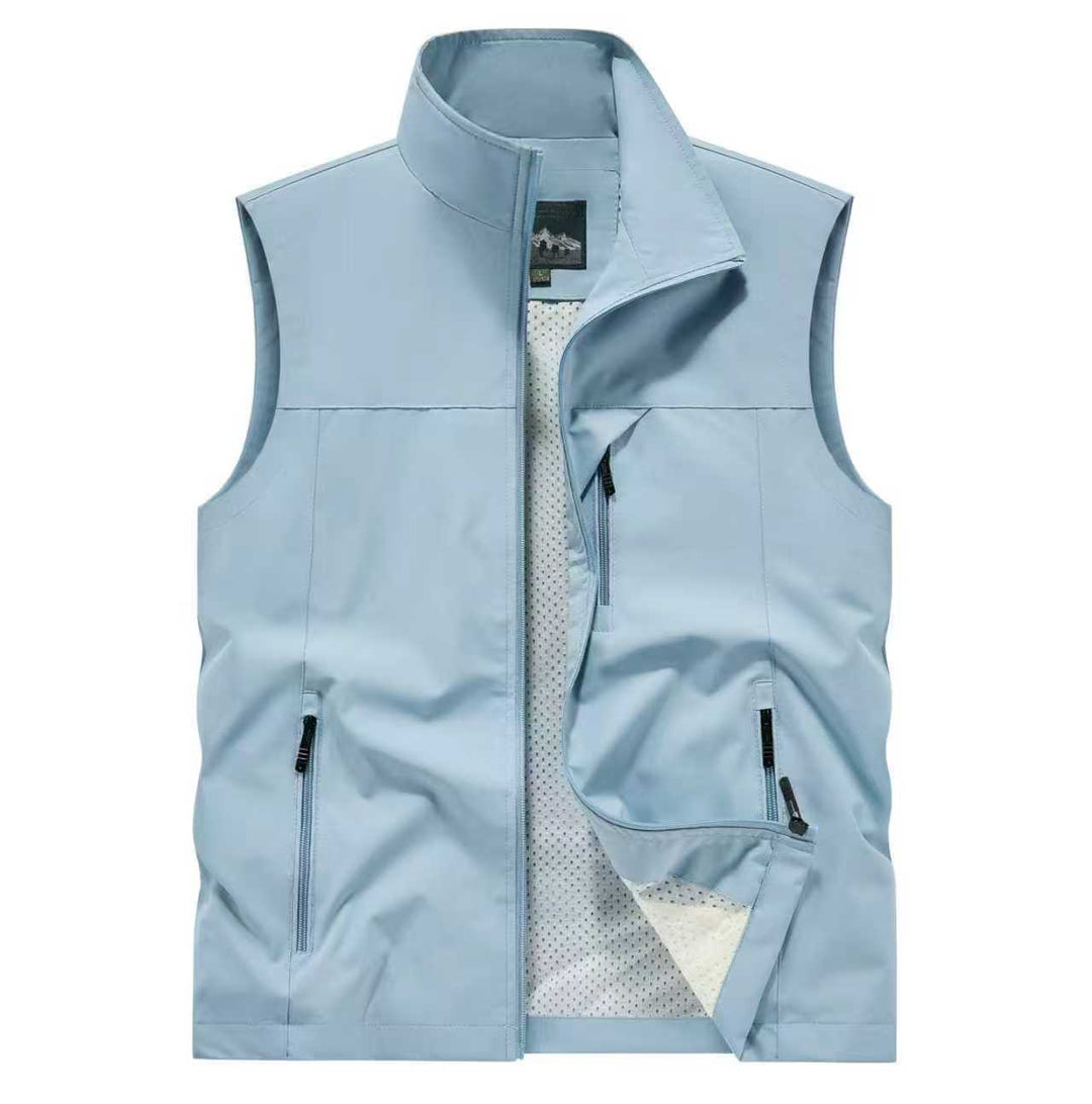 Herren Atmungsaktive Softshell-Outdoorweste mit Mesh‑Innenfutter und Reißverschlusstaschen Drune