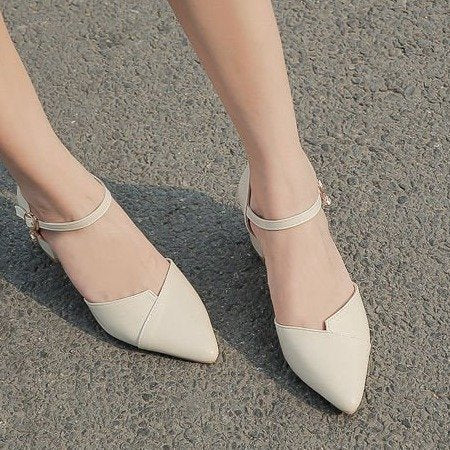 Damen elegante Halbschuhe mit modischer Schnallenverzierung und stabilen Blockabsatz Drune
