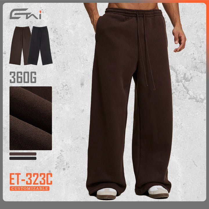 Damen weite hochtaillierte Sweathose mit Kordelzug und geradem Bein Drune