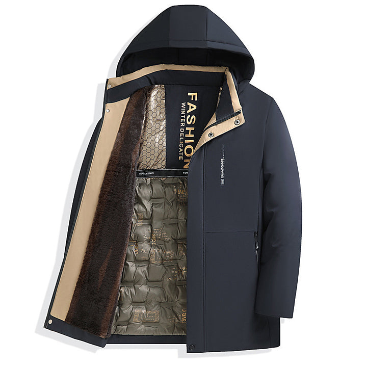 Herren Hochwertige Winterjacke mit Kunstfellfutter Drune