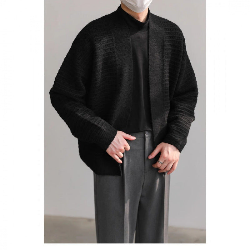 Herren lässiger Strickcardigan mit modernem Design und strukturierter Oberfläche Drune