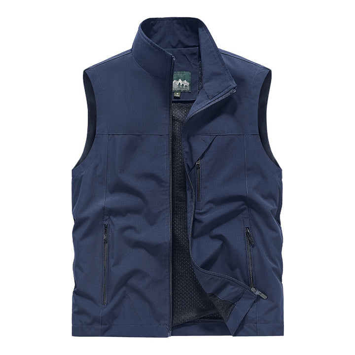 Herren Atmungsaktive Softshell-Outdoorweste mit Mesh‑Innenfutter und Reißverschlusstaschen Drune