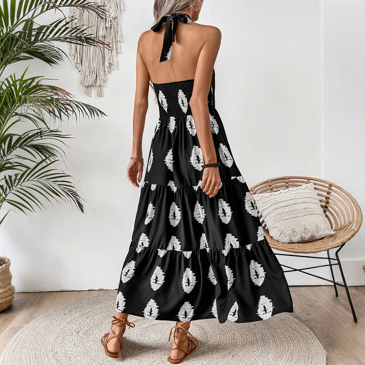 Damen Boho Maxikleid mit asymmetrischen Trägern Drune