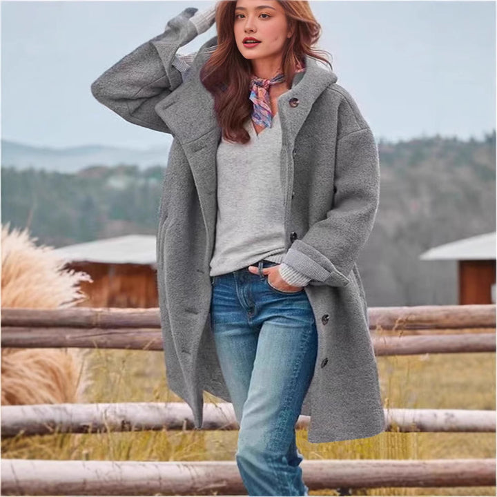 Damen Oversized Wollmantel Drune