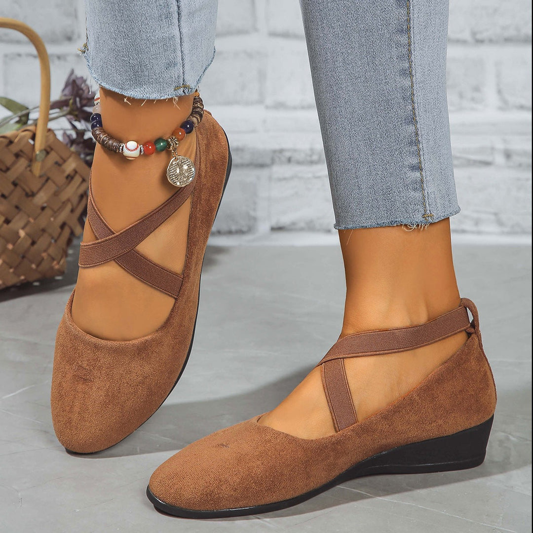 Damen modische und komfortable Ballerinas mit Glitzerelementen Drune