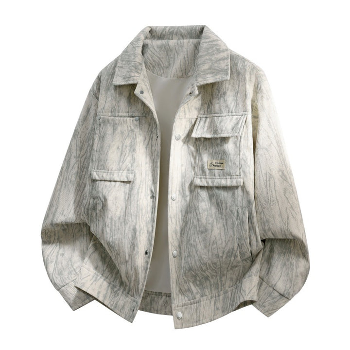 Herren Utility-Overshirt aus Vintage-Optik mit Druckknopfleiste, Pattentaschen & gebürsteter Struktur Drune