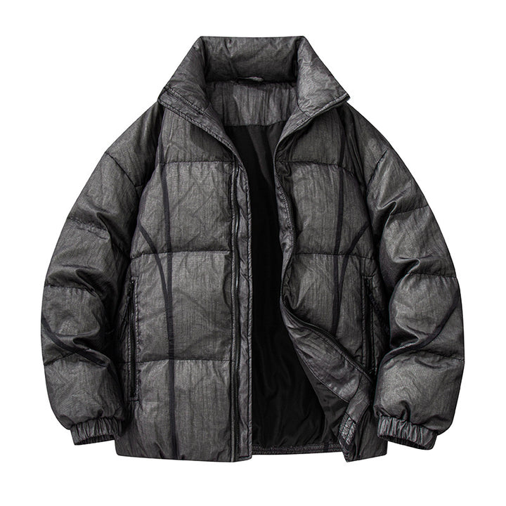 Herren Wattierte Oversize-Steppjacke mit hohem Stehkragen und elastischen Bündchen Drune