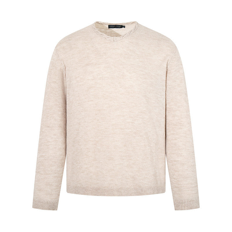 Herren Feinstrickpullover mit Rundhalsausschnitt, lockerer Passform und geripptem Saum Drune