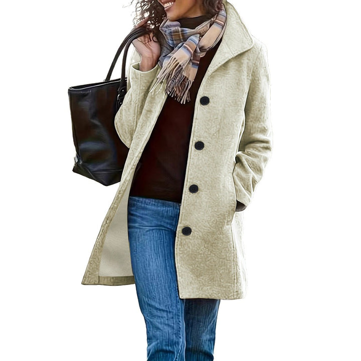 Damen nan taillierter Wollmix-Mantel mit großer Knopfleiste und Eingrifftaschen Drune