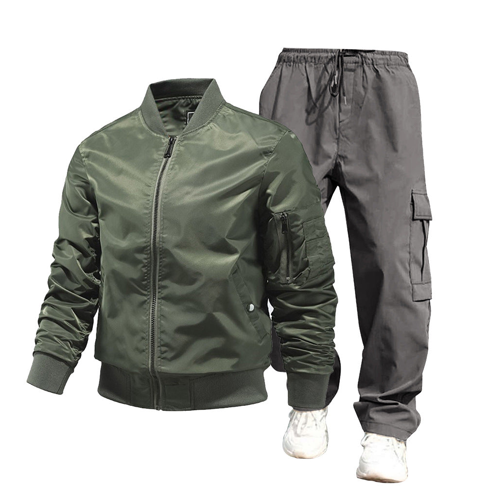 Herren urbane Bomberjacke und Cargo-Hosen Set Drune