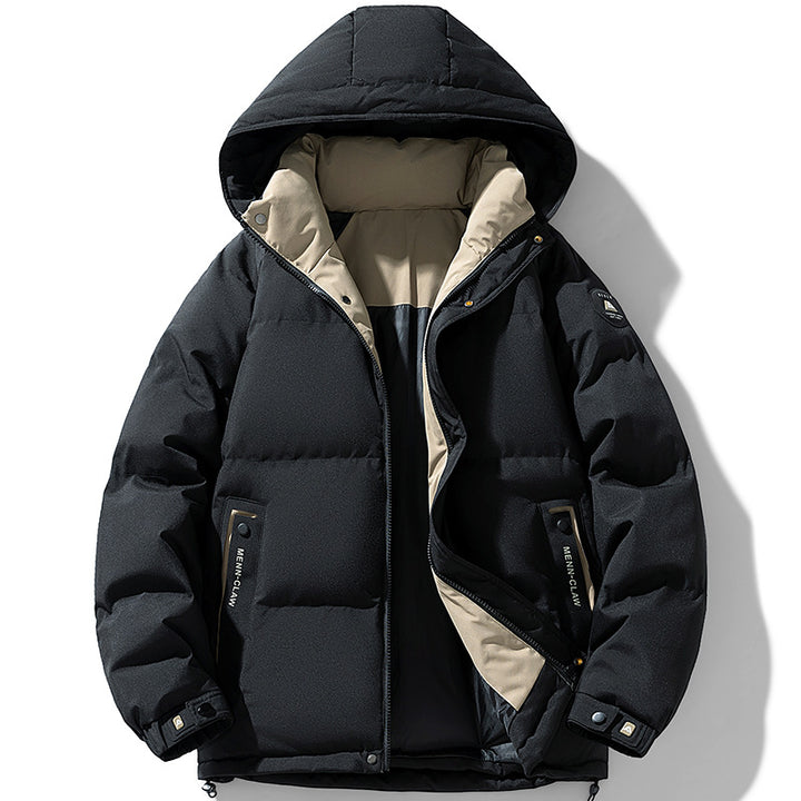 Herren Wattierte Urban-Thermojacke mit gesteppter Optik, hohem Stehkragen und Utility-Taschen Drune
