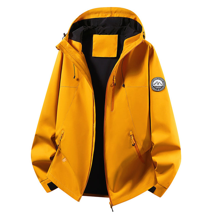 Unisex ultraleichter wasserdichter Kapuzenblouson mit verschweißten Nähten und Brust-Reißverschluss Drune