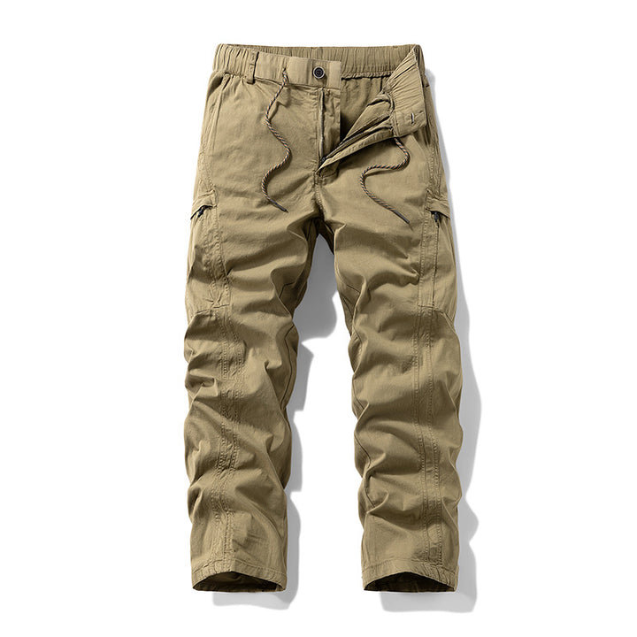 Herren Stretch-Utility-Cargohose mit elastischem Bund und Mehrfachtaschen Drune