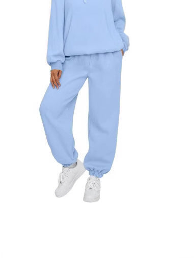 Damen nan lässige Jogginghose mit hohem Bund elastischen Knöchelabschlüssen und weichem Fleecefutter Drune