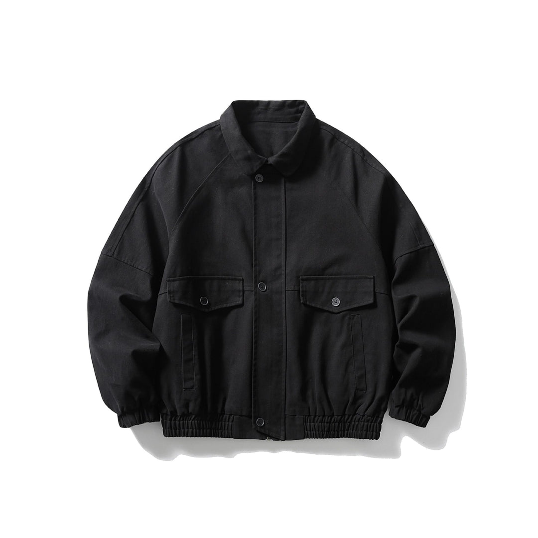 Unisex Boxy Canvas-Blousonjacke mit Pattentaschen und elastischem Saum Drune