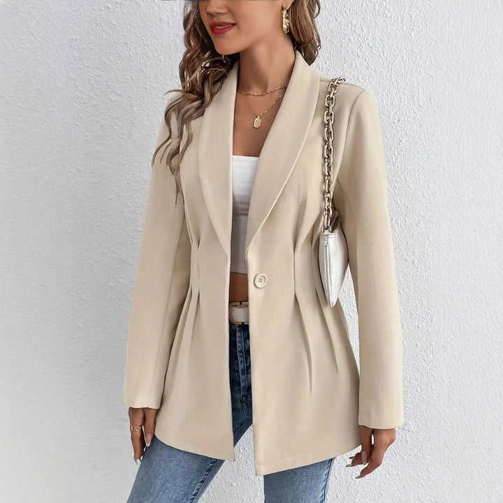 Damen Elegante und geschmackvolle Blazerjacke mit Tailleneinsatz Drune
