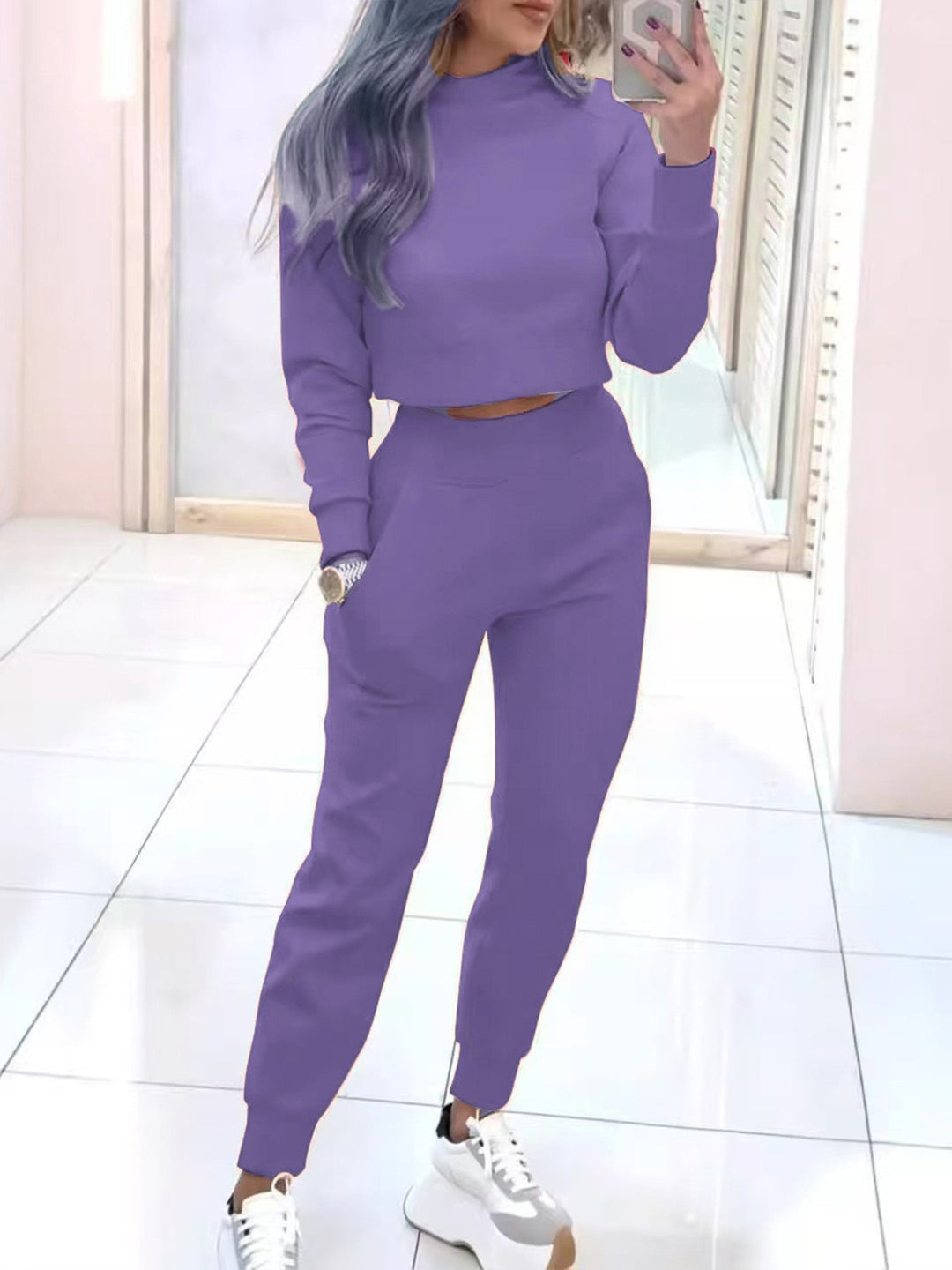 Damen Modischer Sweater und Jogginghose Set Drune