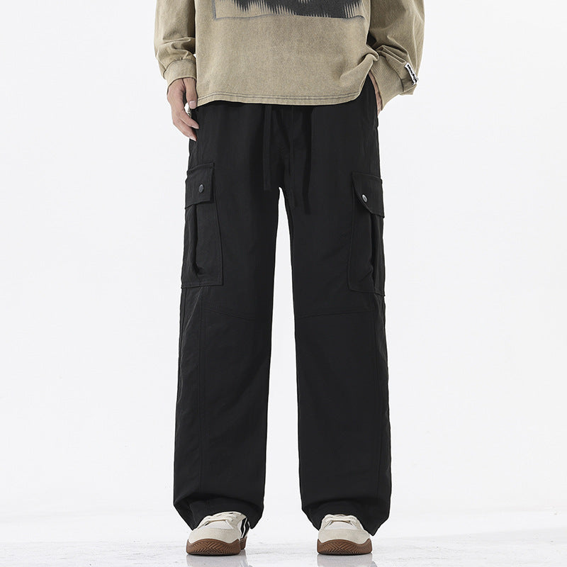 Herren Oversize-Cargohose im Utility-Stil mit Tunnelzugbund und großen Klappentaschen Drune