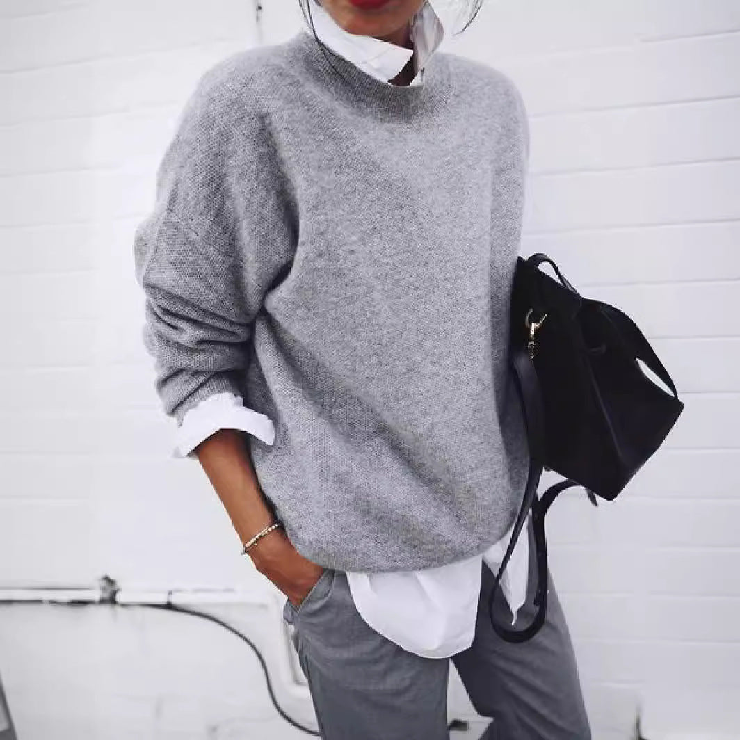 Damen Oversize Kuscheliger Strickpullover mit Lockere Passform, Fallenden Schultern und Mohair-Look Drune