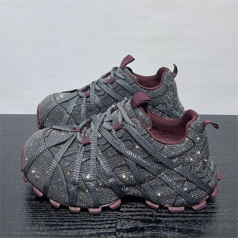 Damen Glamouröse Chunky‑Sneaker mit komplettem Strassbesatz und profilierter Gummisohle Drune
