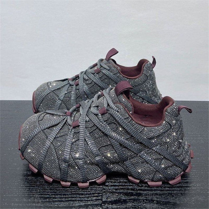 Damen Glamouröse Chunky‑Sneaker mit komplettem Strassbesatz und profilierter Gummisohle Drune