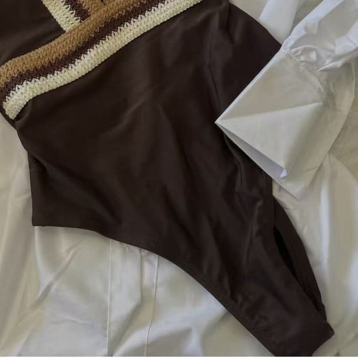 Damen Eleganter Einteiler-Badeanzug mit raffinierten Farbdetails Drune
