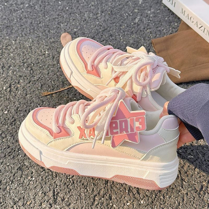 Damen Chunky Sneaker mit dicker Sohle und atmungsaktivem Obermaterial Drune