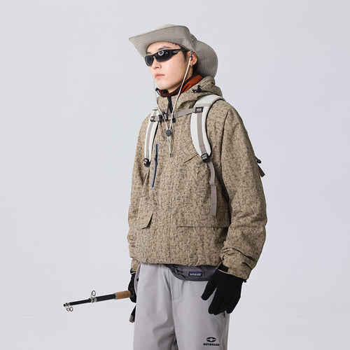 Herren Urban-Technical Field-Parka mit hochschließendem Kragen, schräge Brustpatte und verdeckten Reißverschlüssen Drune