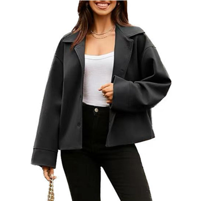 Damen Elegante Oversized-Jacke mit weich strukturiertem Stoff und lässigem Schnitt Drune
