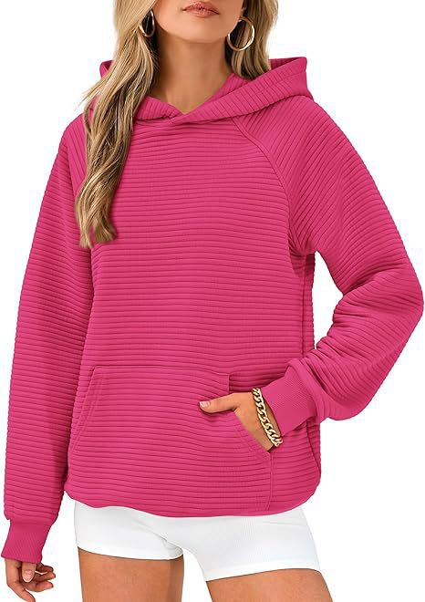 Damen lässiger Kapuzenpullover mit strukturiertem Stoff Drune