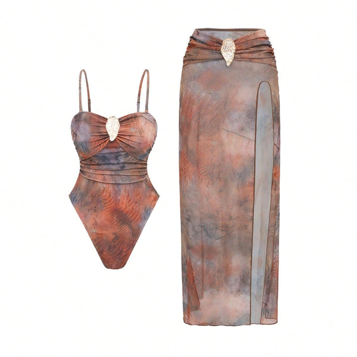 Damen Eleganter Badeanzug mit kunstvollen Details Drune