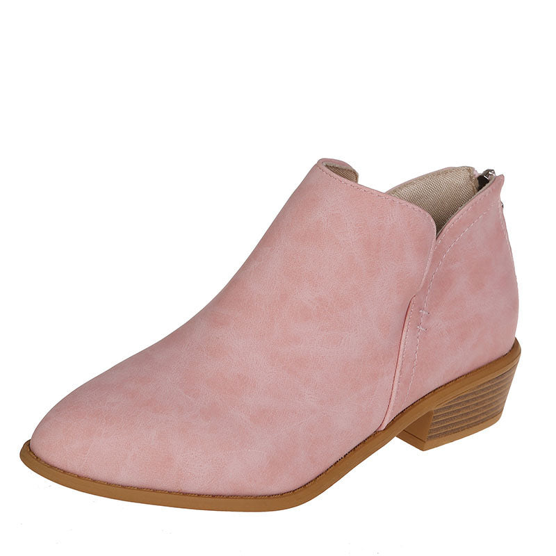 Damen nan spitz zulaufende Schlupf-Ankleboots mit kleinem Blockabsatz und ergonomischem Komfortfußbett Drune