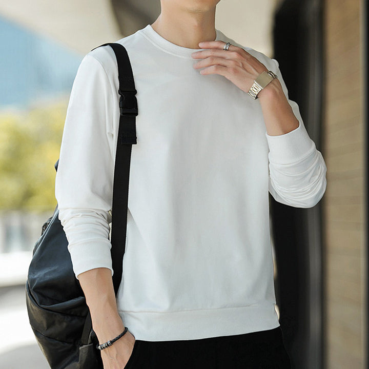 Herren Feines Baumwollmix‑Sweatshirt mit Rundhalsausschnitt und schmaler Passform Drune