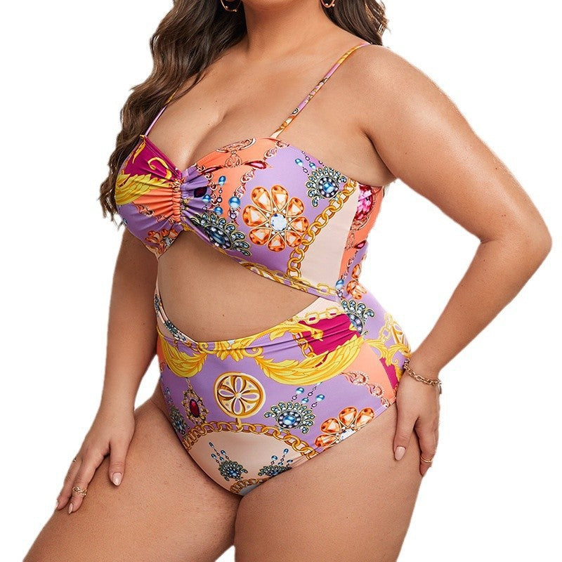 Damen Hochgeschnittener Bikini mit verspieltem Design und Raffungsdetails Drune