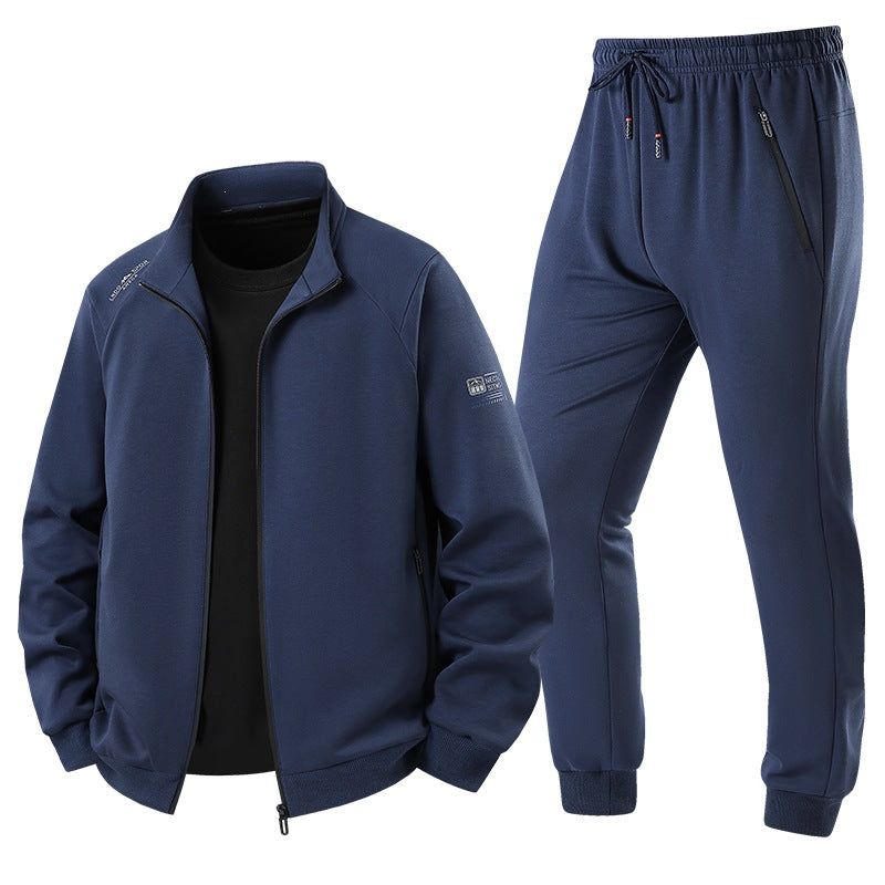Herren Leichter Freizeit-Trainingsanzug-Set mit Reißverschlussjacke, elastischer Bund & Reißverschlusstaschen Drune