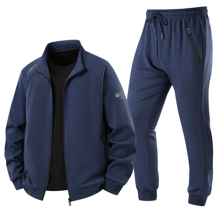 Herren Leichter Freizeit-Trainingsanzug-Set mit Reißverschlussjacke, elastischer Bund & Reißverschlusstaschen Drune