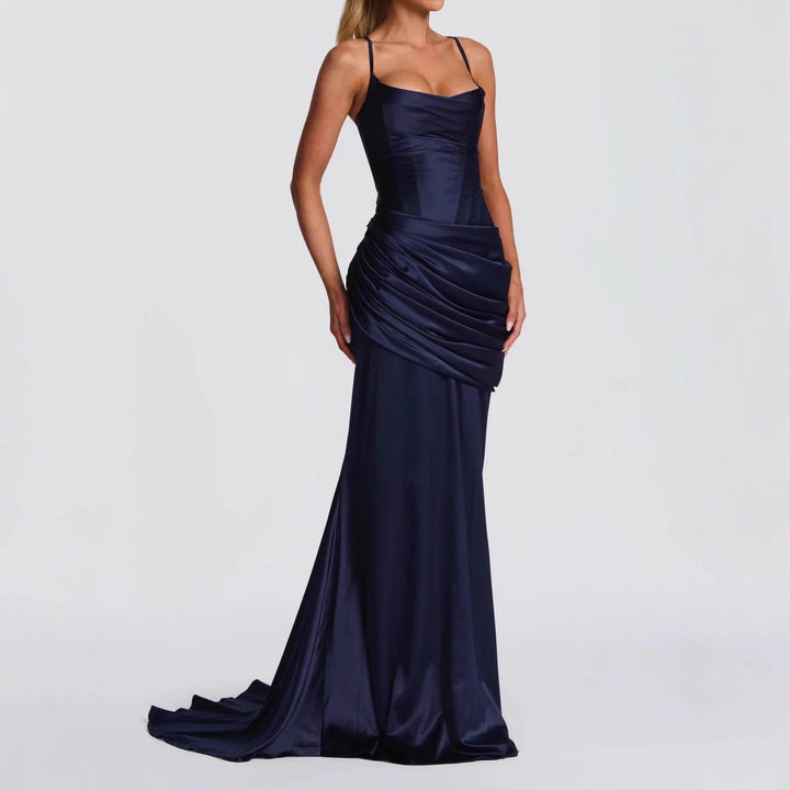 Damen elegantes Abendkleid mit raffinierten Drappierungen Drune