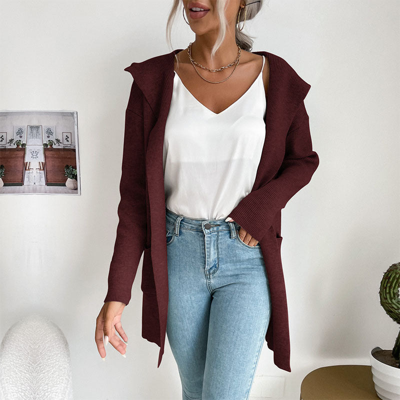 Damen Lässiger Strickmantel Drune