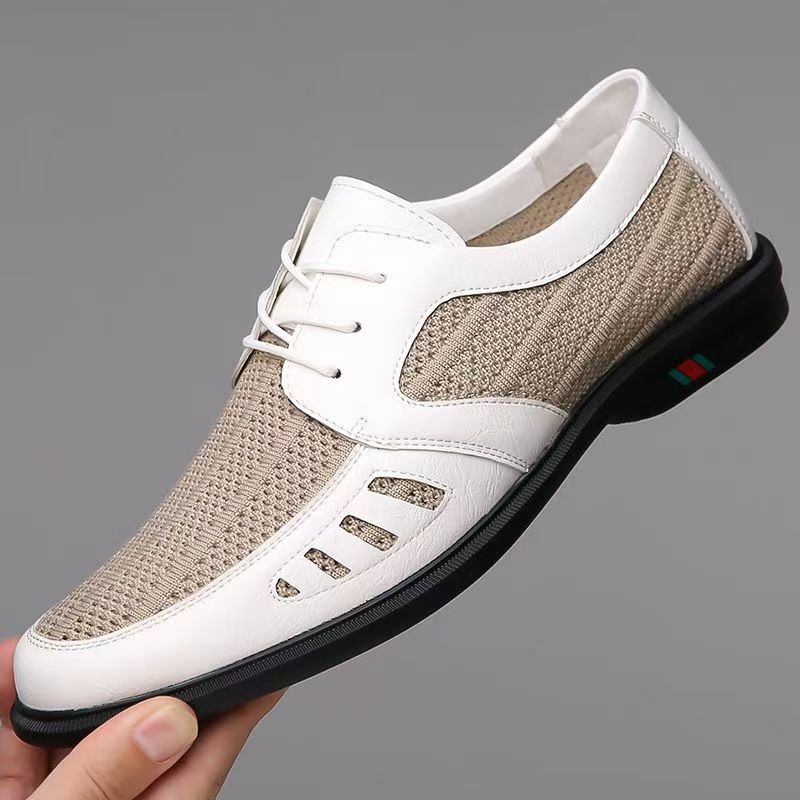 Herren Atmungsaktiver Business-Casual-Halbschuh mit Lochstrick-Elementen Drune