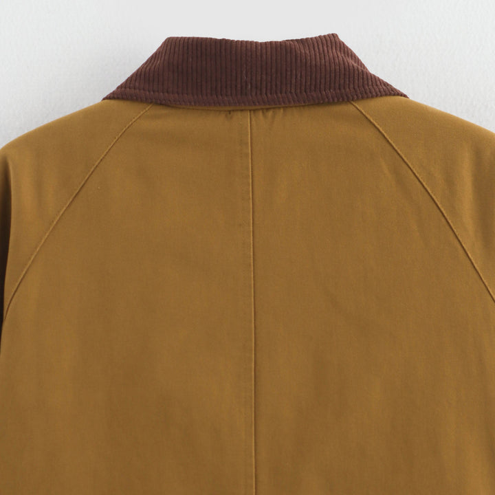 Damen modische Utility-Jacke mit aufgesetzten Taschen und Karottenkragen Drune