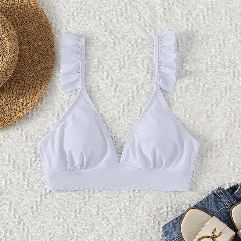 Damen Triangel-Bikinioberteil mit Rüschen Drune