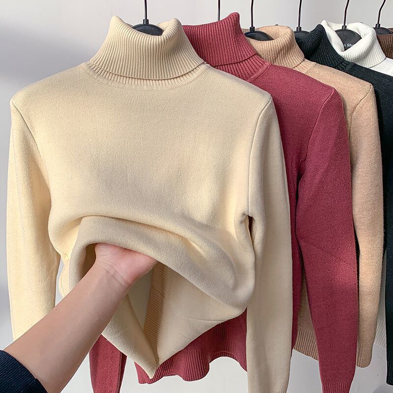 Damen Feinstrick-Rollkragenpullover mit wärmendem Innenfutter und schmaler Silhouette Drune