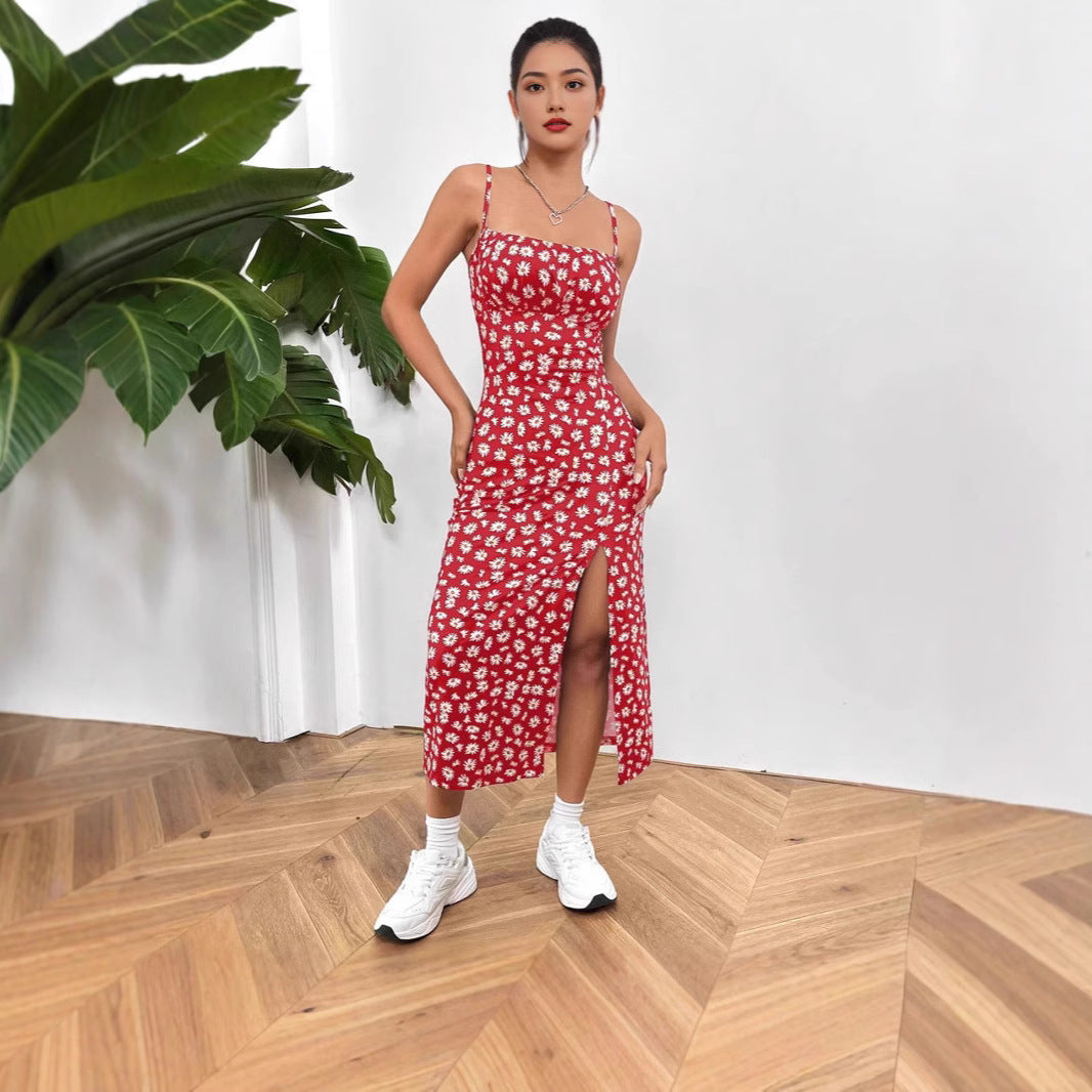 Damen figurbetontes Midikleid mit Raffung und Schlitz Drune