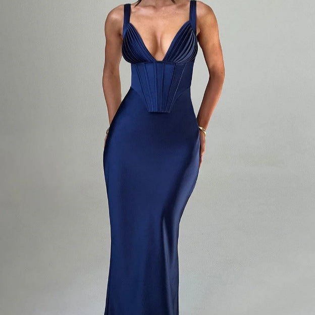 Damen Abendkleid mit Korsett-Oberteil und schimmerendem Finish Drune