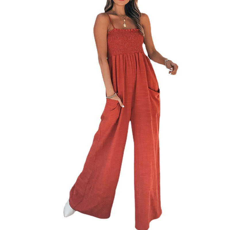 Damen Lässiger Jumpsuit mit weitem Schnitt und praktischen Taschen Drune