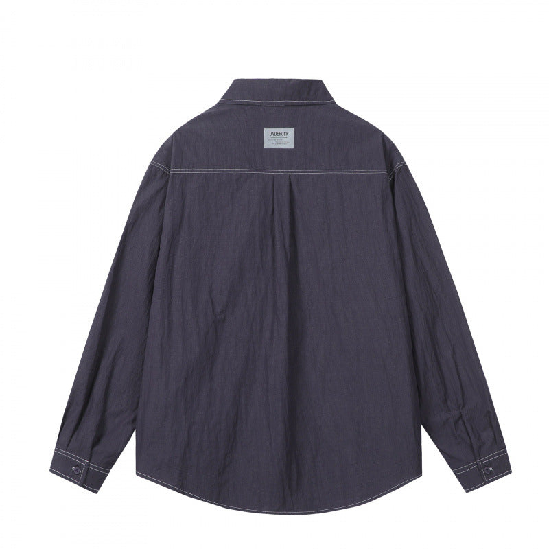 Herren Overshirt im Boxy‑Schnitt mit Kontrastnaht und aufgesetzten Brusttaschen Drune