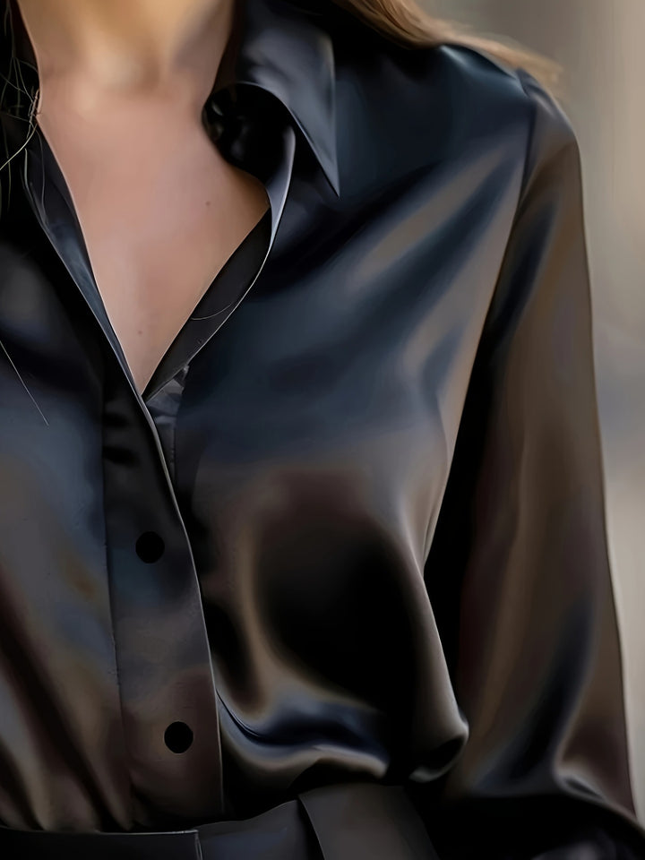 Damen elegante Seidenbluse Drune