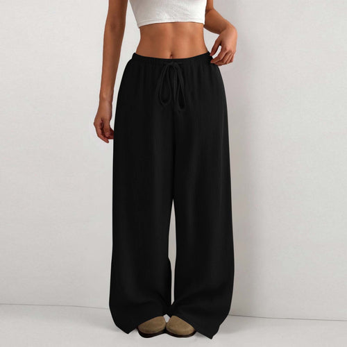 Damen Weite Sommerhose aus leichtem Stoff mit Gummizug Drune