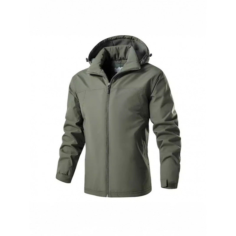 Herren leichte Outdoorjacke mit Kapuze Drune